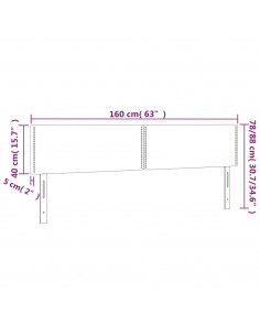 Testiera Cappuccino a LED 160x5x78/88 cm in Similpelle