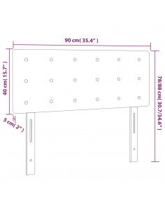 Testiera Cappuccino a LED 90x5x78/88 cm in Similpelle