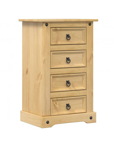 Comodino Corona 53x39x84 cm in Legno Massello di Pino