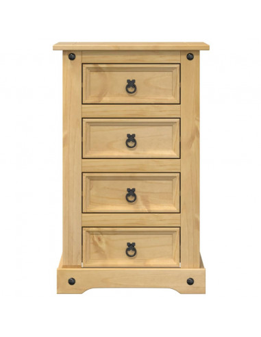 Comodino Corona 53x39x84 cm in Legno Massello di Pino