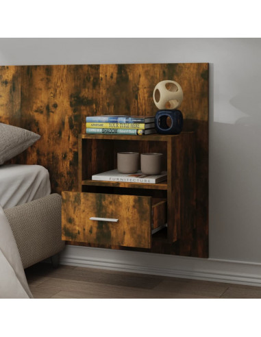 Comodino a Muro Rovere Fumo