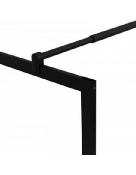 Parete Doccia con Mensola Nera 115x195 cm Vetro ESG e Alluminio