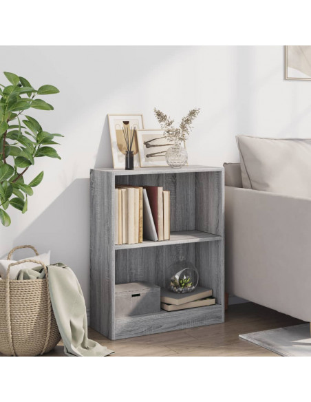 Libreria Grigio Sonoma 60x24x76 cm in Legno Multistrato