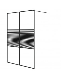 Parete Doccia Walk in Nero 140x195 cm Vetro Trasparente ESG 2