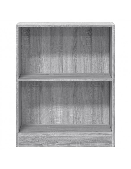 Libreria Grigio Sonoma 60x24x76 cm in Legno Multistrato