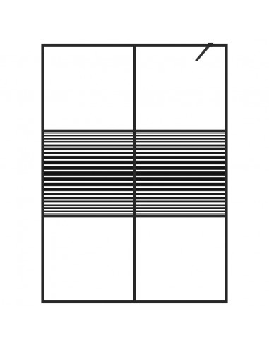 Parete Doccia Walk in Nero 140x195 cm Vetro Trasparente ESG