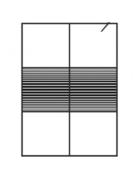 Parete Doccia Walk in Nero 140x195 cm Vetro Trasparente ESG