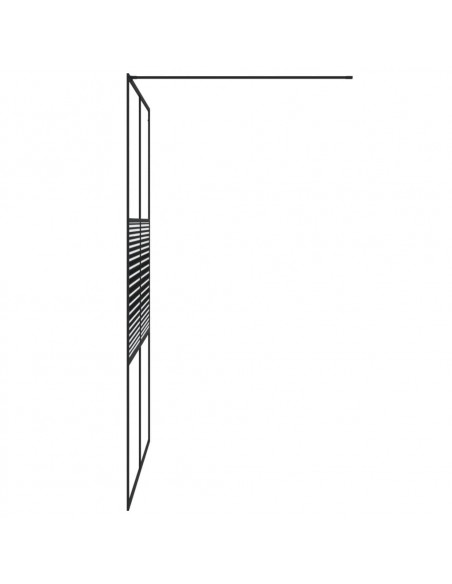Parete Doccia Walk in Nero 140x195 cm Vetro Trasparente ESG