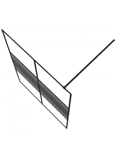 Parete Doccia Walk in Nero 140x195 cm Vetro Trasparente ESG