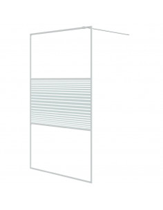 Parete Doccia Walk in Bianca 115x195 cm Vetro Trasparente ESG 2