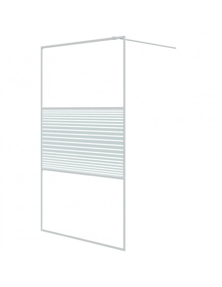 Parete Doccia Walk in Bianca 115x195 cm Vetro Trasparente ESG