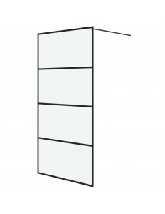 Parete Doccia Walk in Nera 100x195 cm Vetro Smerigliato ESG 2