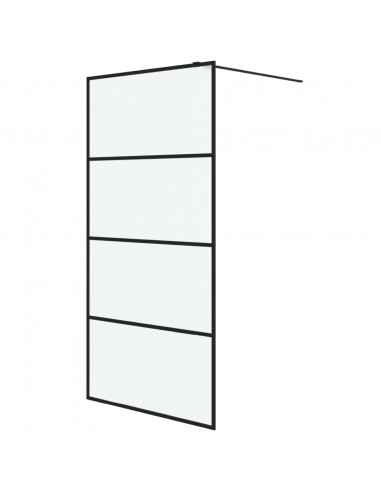 Parete Doccia Walk in Nera 100x195 cm Vetro Smerigliato ESG