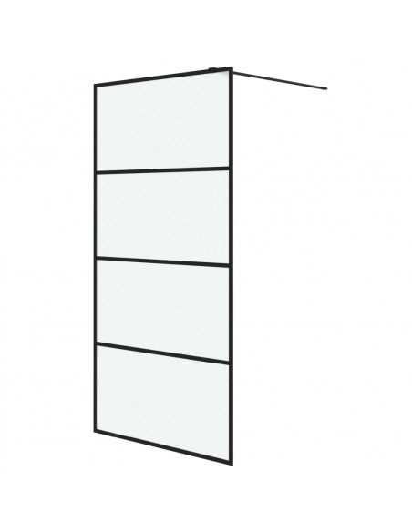 Parete Doccia Walk in Nera 100x195 cm Vetro Smerigliato ESG