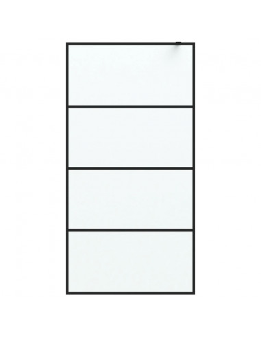 Parete Doccia Walk in Nera 100x195 cm Vetro Smerigliato ESG