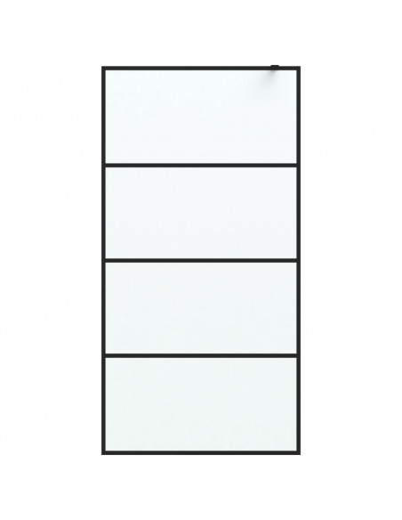 Parete Doccia Walk in Nera 100x195 cm Vetro Smerigliato ESG