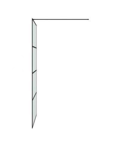 Parete Doccia Walk in Nera 100x195 cm Vetro Smerigliato ESG