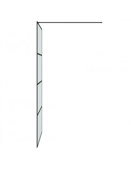 Parete Doccia Walk in Nera 100x195 cm Vetro Smerigliato ESG