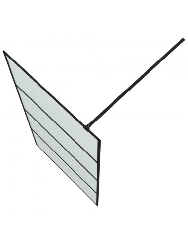 Parete Doccia Walk in Nera 100x195 cm Vetro Smerigliato ESG