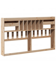 Testiera con Ripiani 180 cm in Legno Massello di Pino