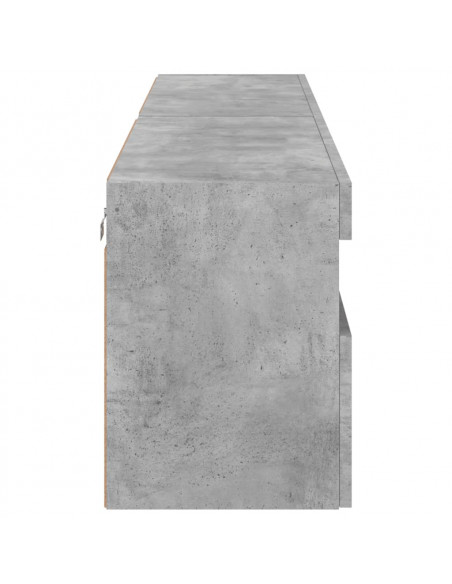 Mobili TV a Parete con Luci LED 2pz Grigio Cemento 80x30x40cm
