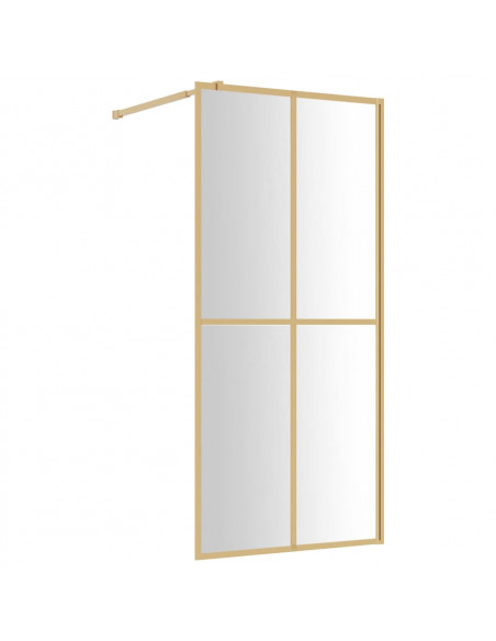 Parete per Doccia Walk-in Vetro Trasparente ESG 100x195 cm Oro