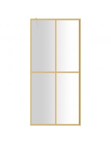 Parete per Doccia Walk-in Vetro Trasparente ESG 100x195 cm Oro