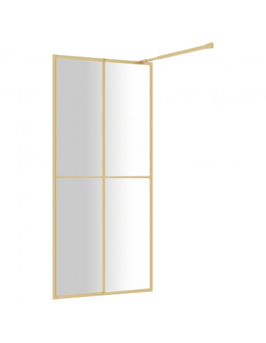 Parete per Doccia Walk-in Vetro Trasparente ESG 100x195 cm Oro