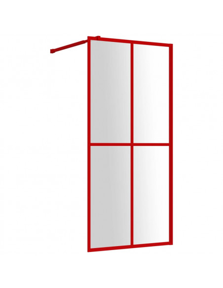 Parete per Doccia Walk-in Vetro Trasparente ESG 80x195 cm Rossa