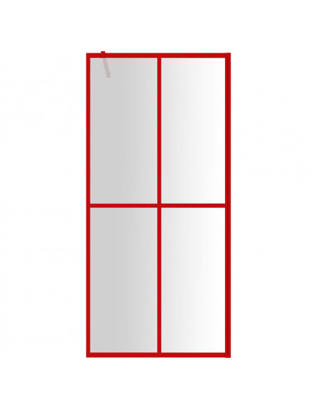 Parete per Doccia Walk-in Vetro Trasparente ESG 80x195 cm Rossa
