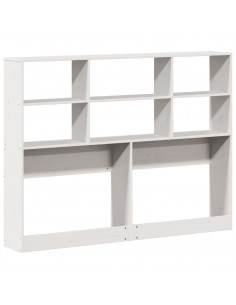 Testiera con Ripiani Bianca 120 cm in Legno Massello di Pino