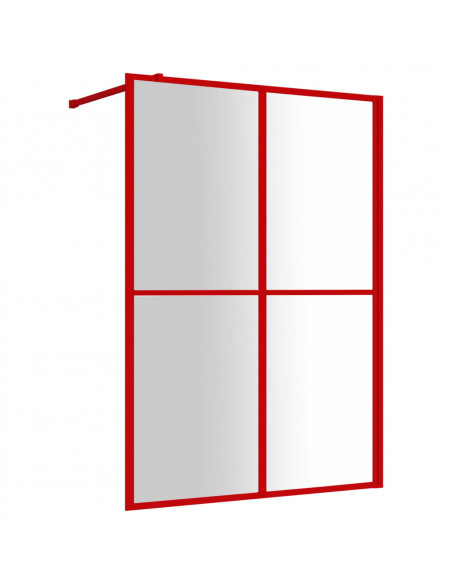 Parete per Doccia Walk-in Vetro Trasparente ESG 140x195cm Rossa