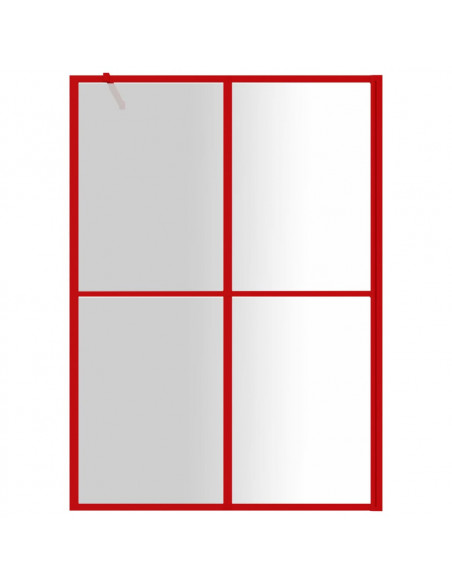 Parete per Doccia Walk-in Vetro Trasparente ESG 140x195cm Rossa