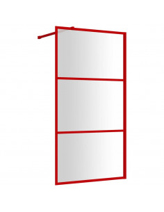 Parete per Doccia Walk-in Vetro Trasparente ESG 115x195cm Rossa 2