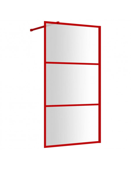Parete per Doccia Walk-in Vetro Trasparente ESG 115x195cm Rossa