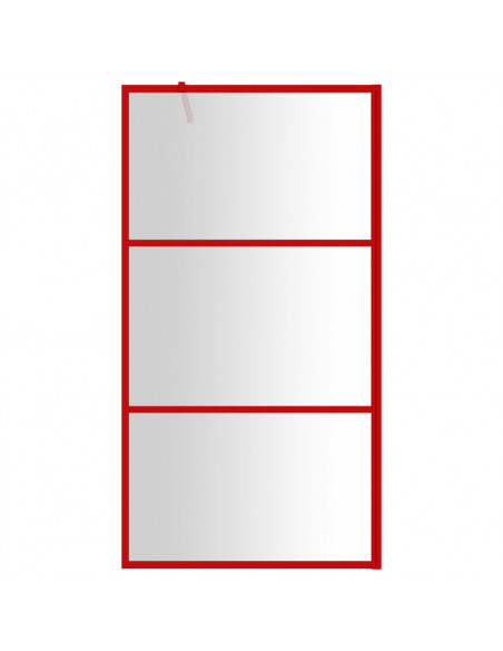 Parete per Doccia Walk-in Vetro Trasparente ESG 115x195cm Rossa