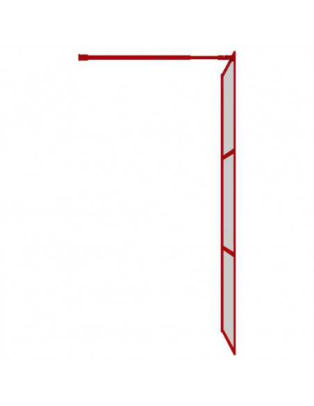Parete per Doccia Walk-in Vetro Trasparente ESG 115x195cm Rossa