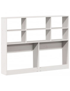 Testiera con Ripiani Bianca 140 cm in Legno Massello di Pino