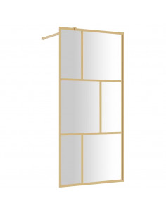 Parete per Doccia Walk-in Vetro Trasparente ESG 90x195 cm Oro 2