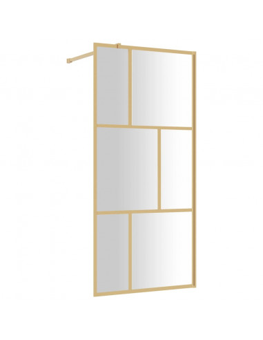 Parete per Doccia Walk-in Vetro Trasparente ESG 90x195 cm Oro