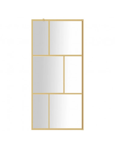 Parete per Doccia Walk-in Vetro Trasparente ESG 90x195 cm Oro