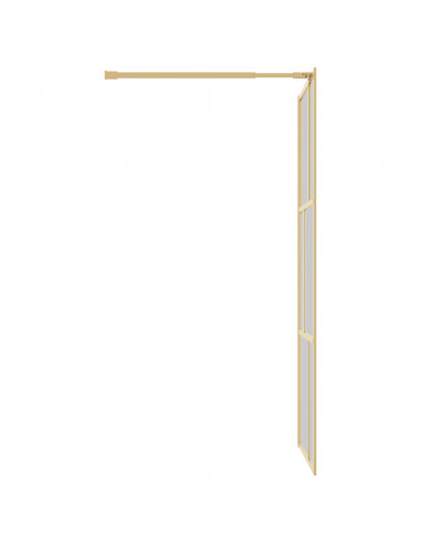 Parete per Doccia Walk-in Vetro Trasparente ESG 90x195 cm Oro