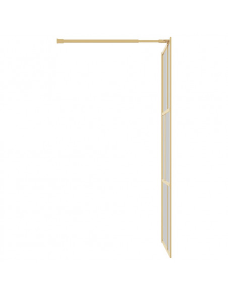 Parete per Doccia Walk-in Vetro Trasparente ESG 90x195 cm Oro