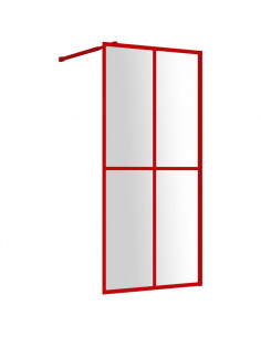 Parete per Doccia Walk-in Vetro Trasparente ESG 100x195cm Rossa 2