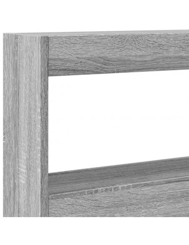 Testiera con Contenitore a LED Grigio Sonoma 180x17x102 cm