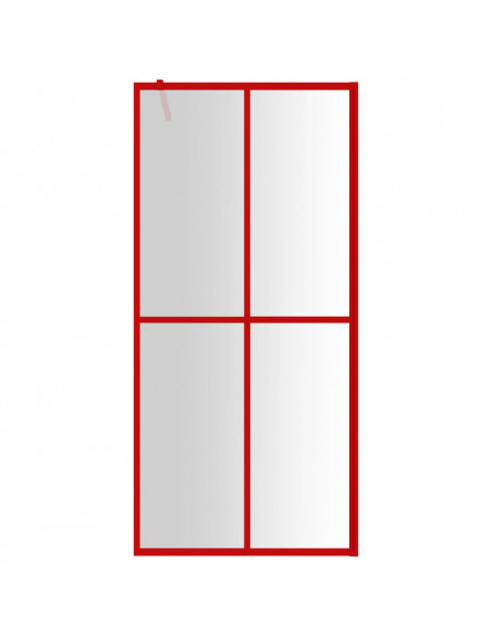 Parete per Doccia Walk-in Vetro Trasparente ESG 100x195cm Rossa