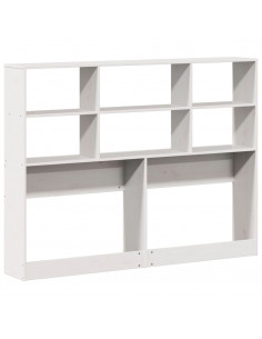 Testiera con Ripiani Bianca 160 cm in Legno Massello di Pino