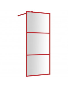 Parete per Doccia Walk-in Vetro Trasparente ESG 80x195 cm Rossa 2