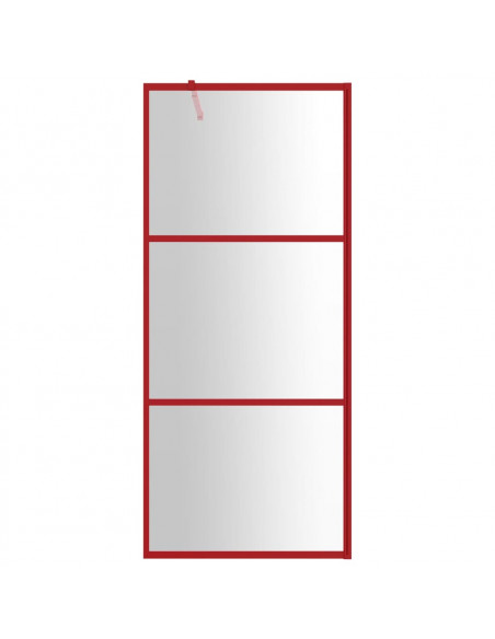 Parete per Doccia Walk-in Vetro Trasparente ESG 80x195 cm Rossa