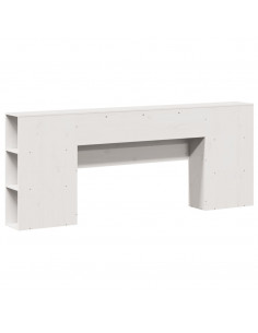 Testiera con Ripiani Bianca 180 cm in Legno Massello di Pino